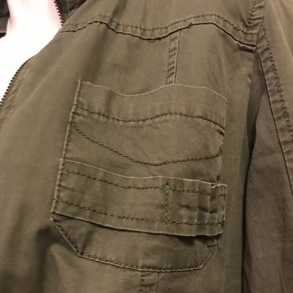 New Look Utility Cargo Hooded Jacket Army Green Medium - Picture 8 of 11